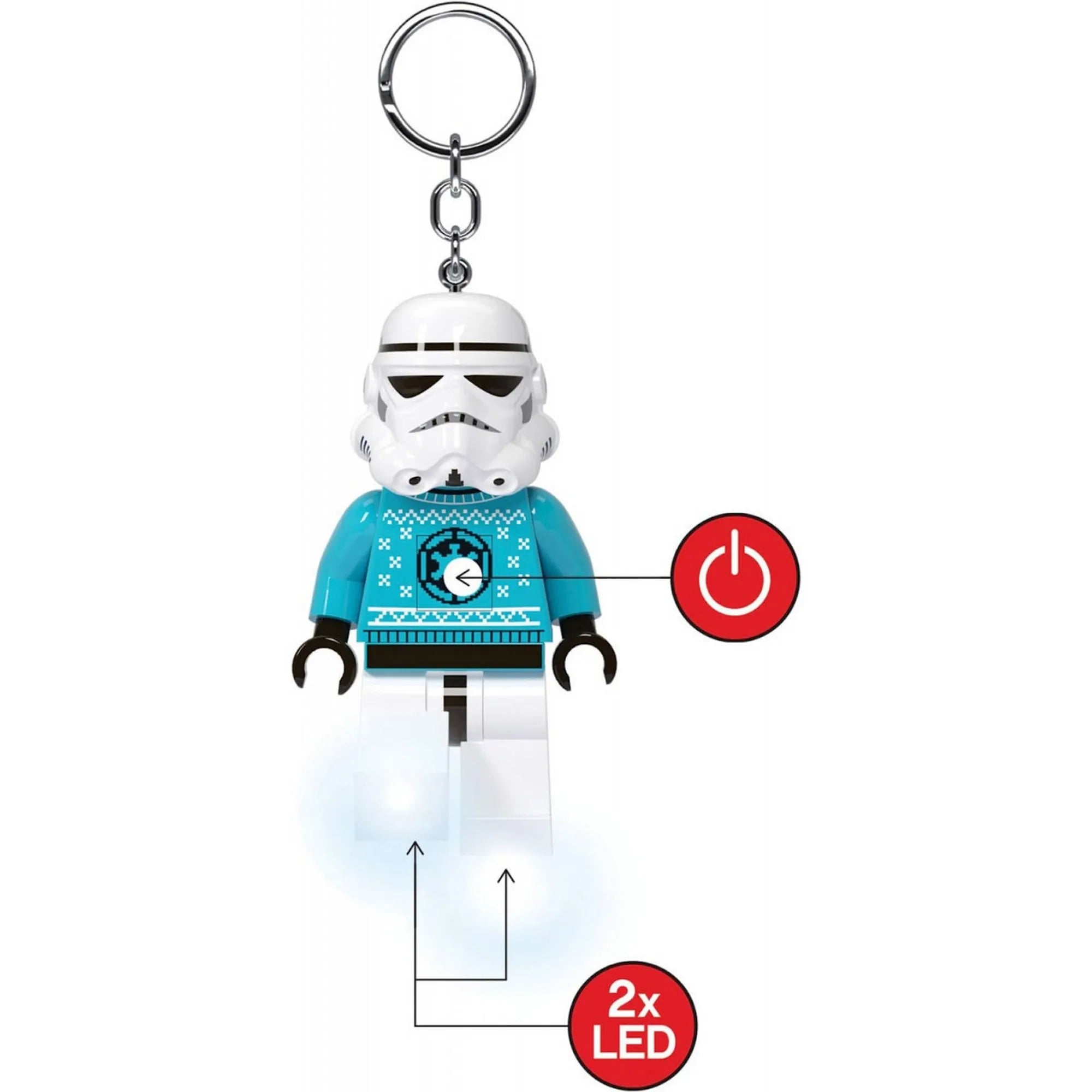 kikapcsoló gombot és a két LED fényt a lábakban.