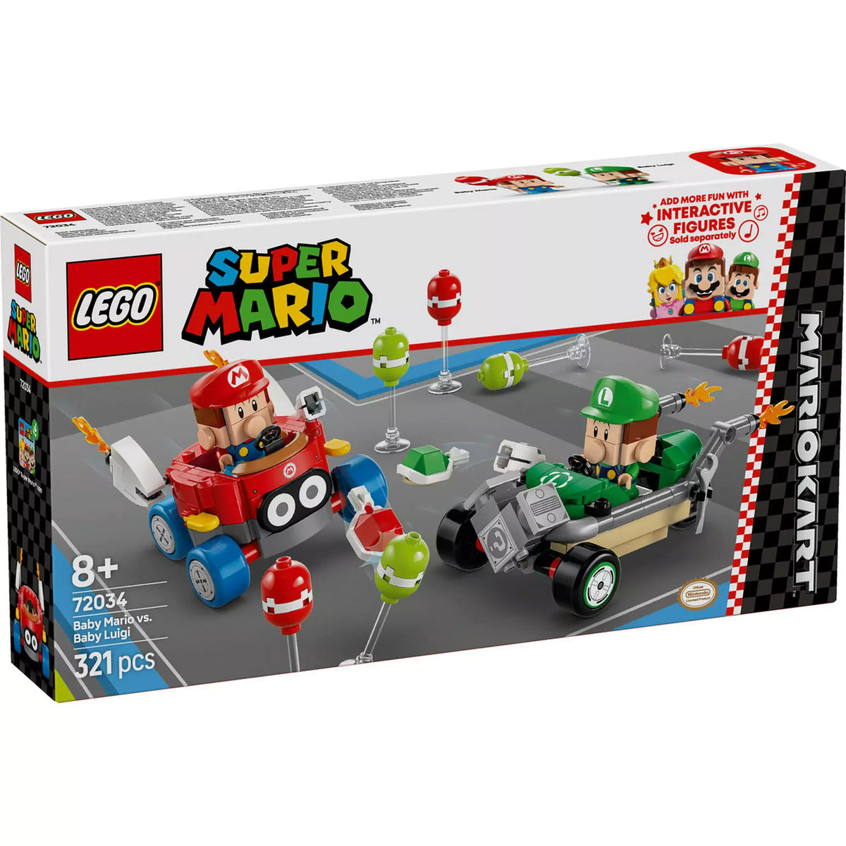 LEGO Super Mario: Mario Kart, Baby Mario és Baby Luigi 72034, 321 darabos