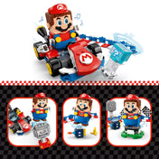 72043 LEGO Super Mario interaktív funkciók – A LEGO Super Mario: Mario Kart készlet interaktív funkciói, hang- és fényhatásokkal, LEGO Mario a pályán.