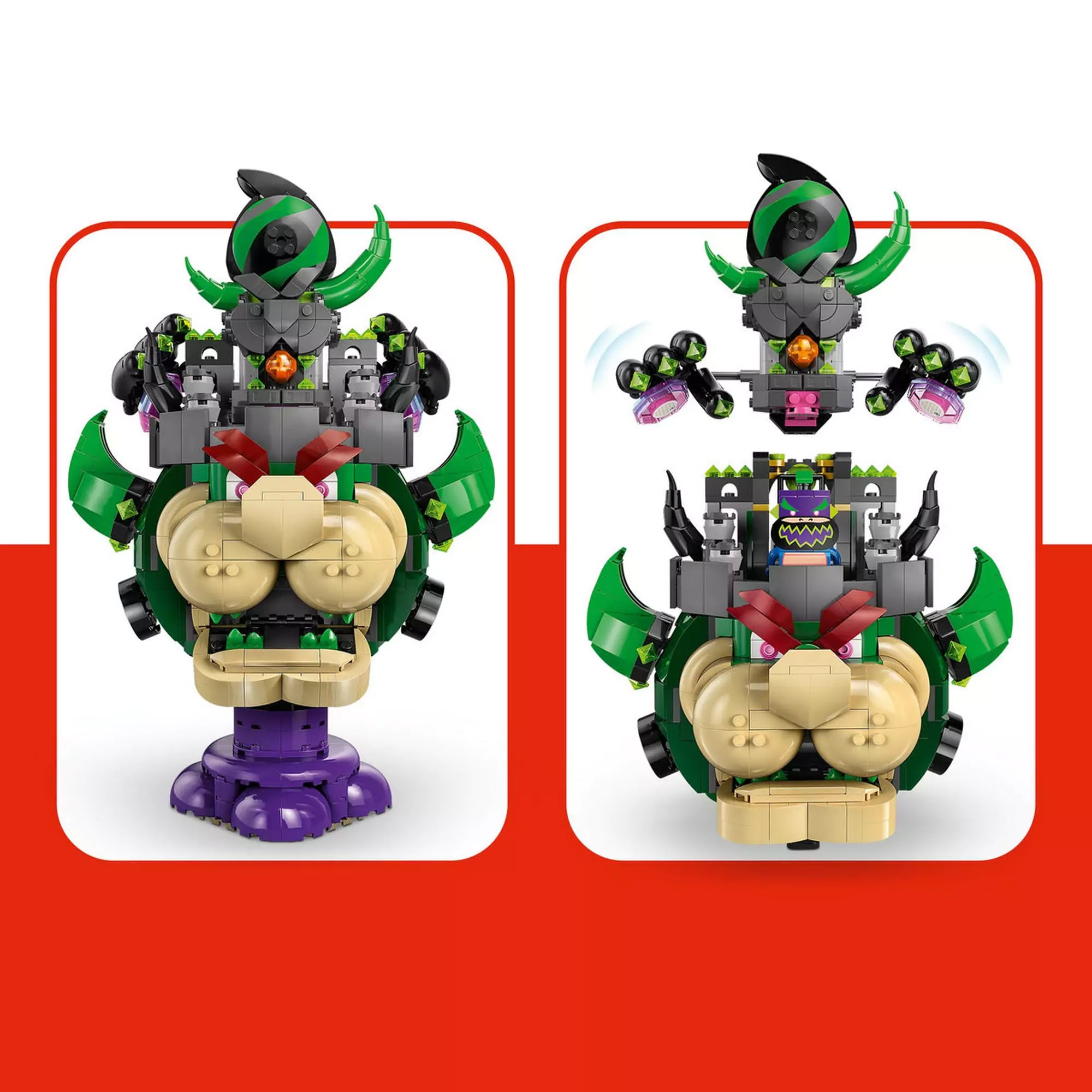„LEGO Super Mario: Prince Florian és Bowser kastélya (72042) Bowser feje, nyitható szájjal és mozgatható felső résszel.”