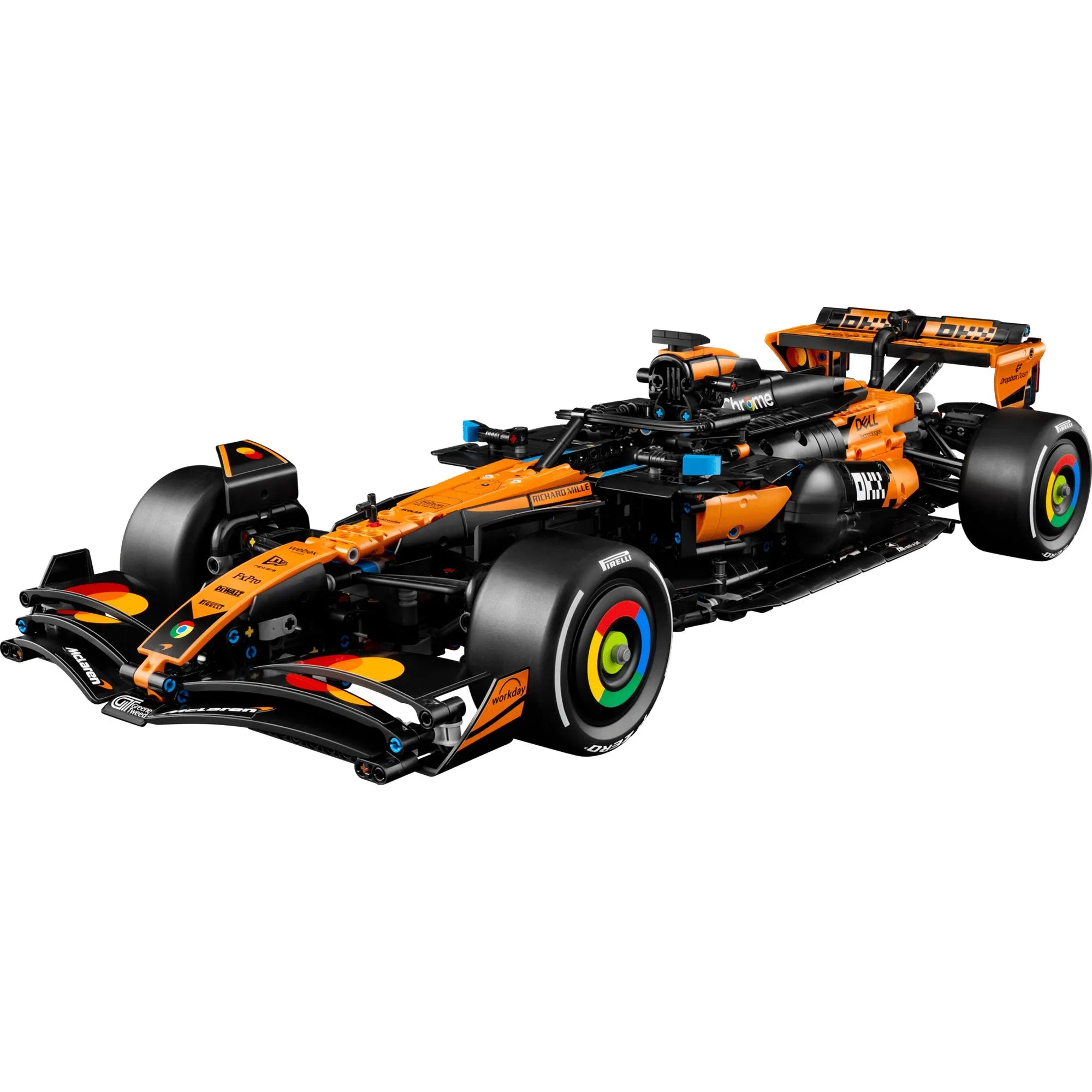 LEGO Technic McLaren MCL39 F1 autó (42228) részletgazdag 1:8 méretarányú Formula–1 versenyautó modell narancssárga és fekete színben.