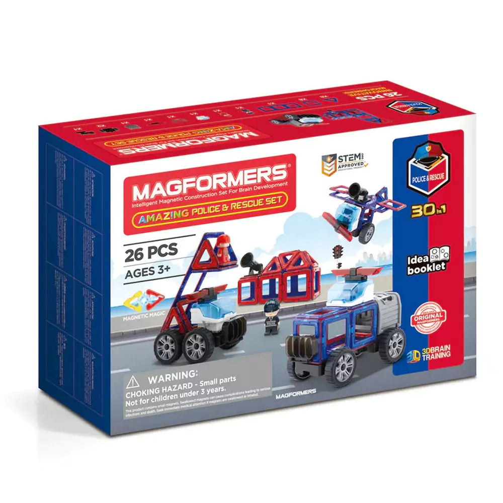 Magformers Amazing Police And Rescue Set - 26 darabos mágneses építőjáték készlet