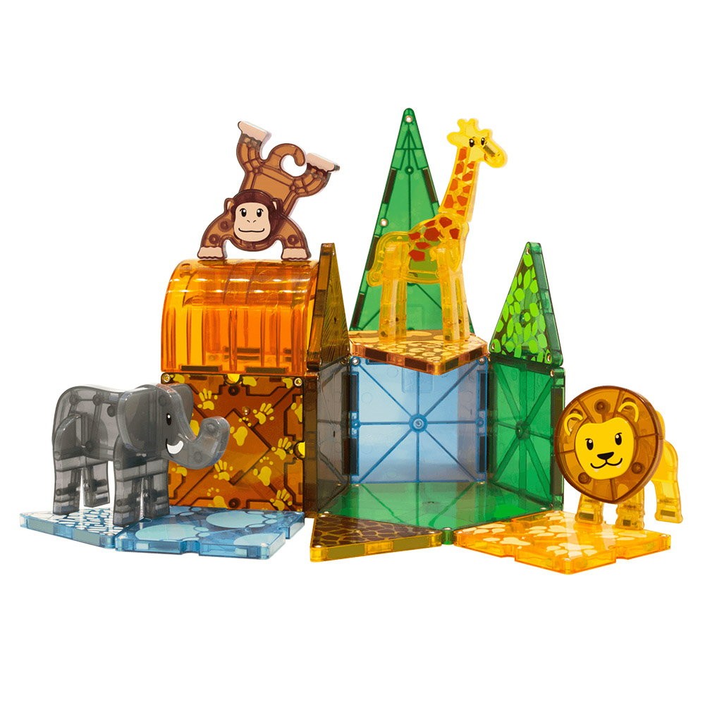 Magna Tiles Safari Animals Doboz tartalmaMagna-Tiles Safari Animals, mágneses építő készlet jatek elemek