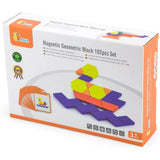 Blocuri geometrice magnetice, 102 piese din lemn, Viga