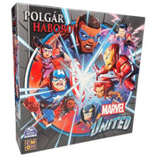 Marvel United: Polgárháború magyar nyelvű kiegészítő társasjáték doboza szemből, a Polgárháború történet ikonikus Marvel hőseivel.