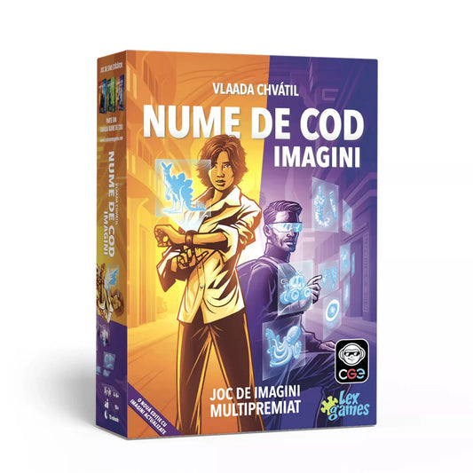 Nume de Cod – Imagini társasjáték doboza, új kiadás, kémtematikus illusztrációval