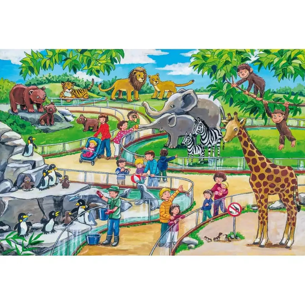 Puzzle Schmidt: Egy nap az állatkertben, 3 x 24 darab + Ajándék poszter