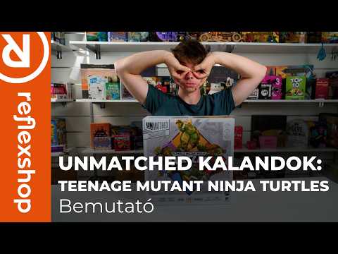 Unmatched Kalandok: Teenage Mutant Ninja Turtles magyar nyelvű társasjáték bemutatóvideója, amely a Tini Nindzsa Teknőcök kooperatív kalandját ismerteti. Leonardo, Raffaello, Donatello és Michelangelo egyedi képességeikkel és kártyáikkal harcolnak Zúzó és Krang ellen, miközben a játékosoknak össze kell hangolniuk lépéseiket és támadásaikat a közös győzelemért.