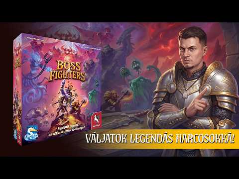 A Boss Fighters magyar nyelvű kooperatív fantasy társasjáték Gémklub-bemutatóvideója, amelyben a műsorvezető ismerteti a hősök és főellenségek küzdelmét, a játék kártyáit, tartozékait és az alkalmazással támogatott játékmenetet.