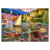 „Puzzle Schmidt: Fresca italiana – 500 darabos kirakó képe mediterrán kikötővel, csónakokkal, hegyekkel és romantikus olasz terasszal.”