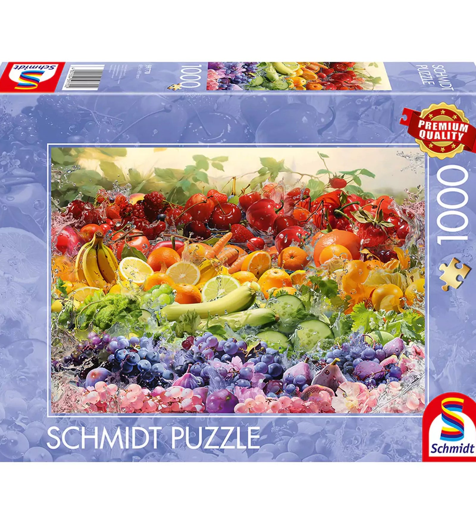 Puzzle Schmidt Gyümölcskoktél – 1000 darabos puzzle doboza színpompás, friss gyümölcsökkel teli képpel.