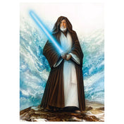 A Schmidt Puzzle Star Wars: Jedi Mester 1000 darabos kirakó teljes képe, amelyen Obi-Wan Kenobi áll fénykardjával, háttérben viharos égbolttal és hullámokkal.