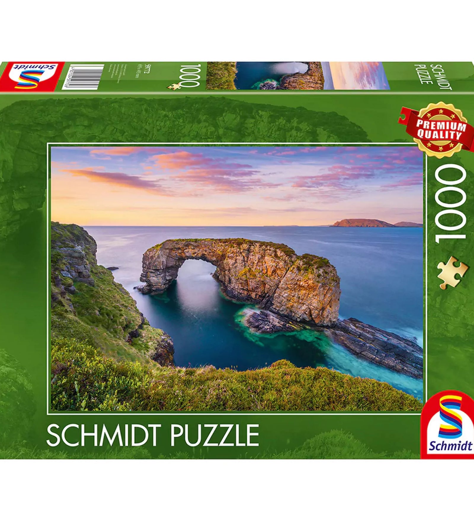 Puzzle Schmidt Thomas Kinkade Great Pollet Sea Arch, Írország – 1000 darabos puzzle doboza lenyűgöző ír tengerparti tájjal.