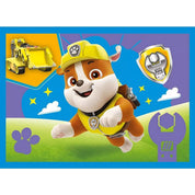 Rubble a Trefl Puzzle-ban: A Paw Patrol puzzle harmadik darabja, amely Rubble-t ábrázolja, aki a munkásgépével repül a segítségére.