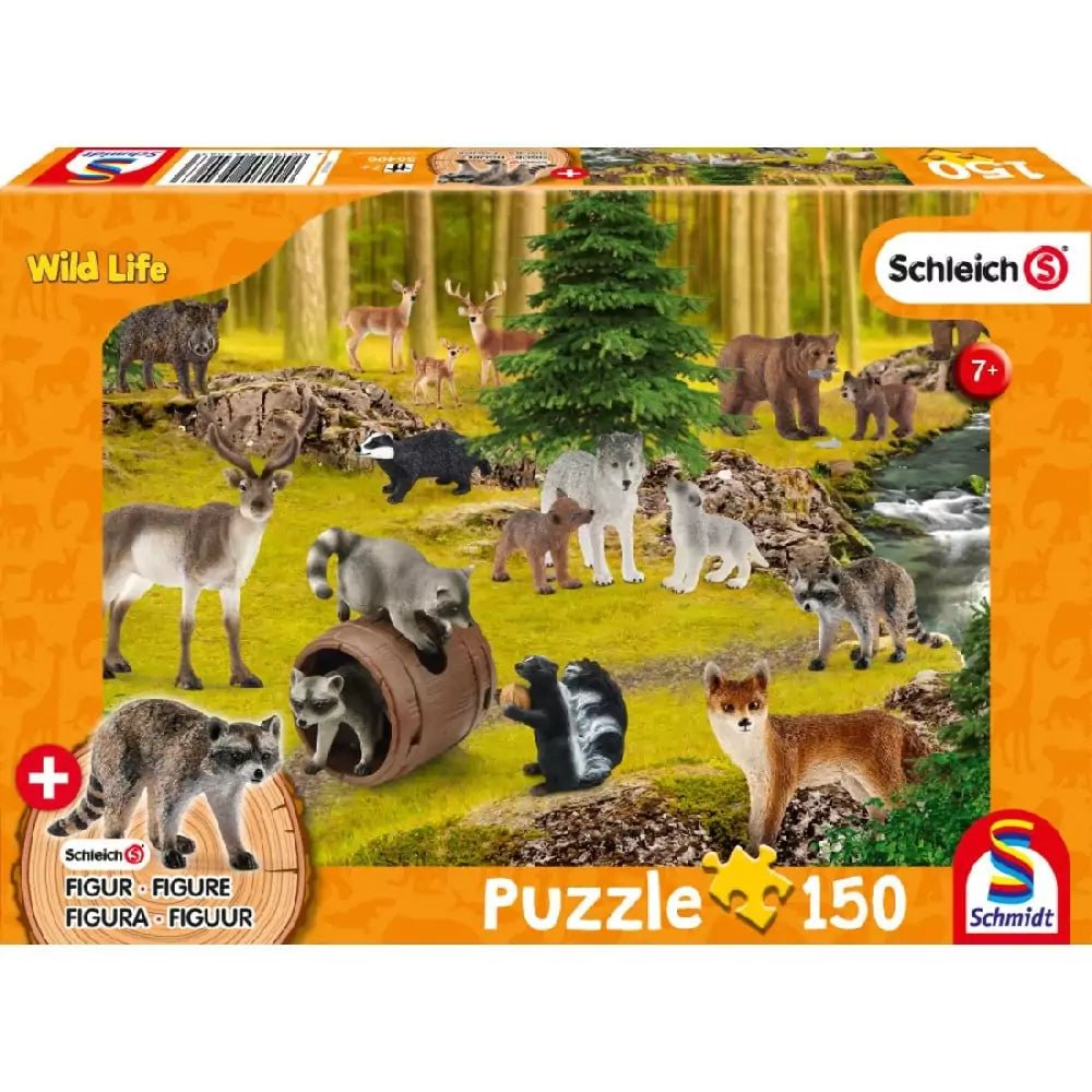 Puzzle Schmidt: Wild Life 150 darabos, ajándék mosómedve figurával