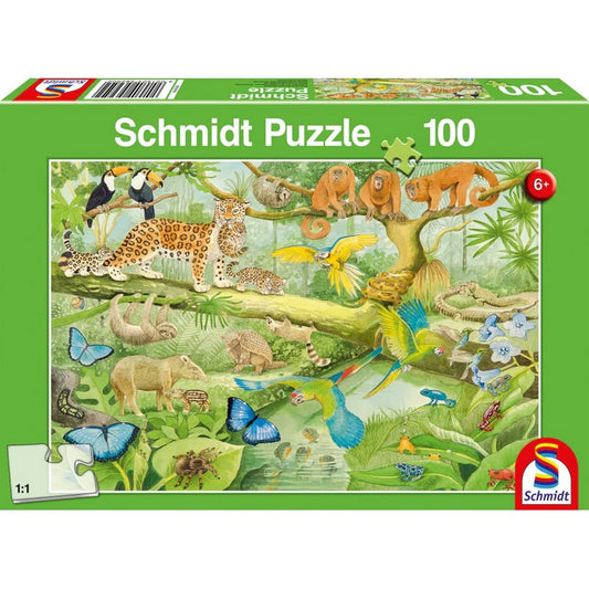 Puzzle Schmidt: Dzsungel állatok, 100 darabos