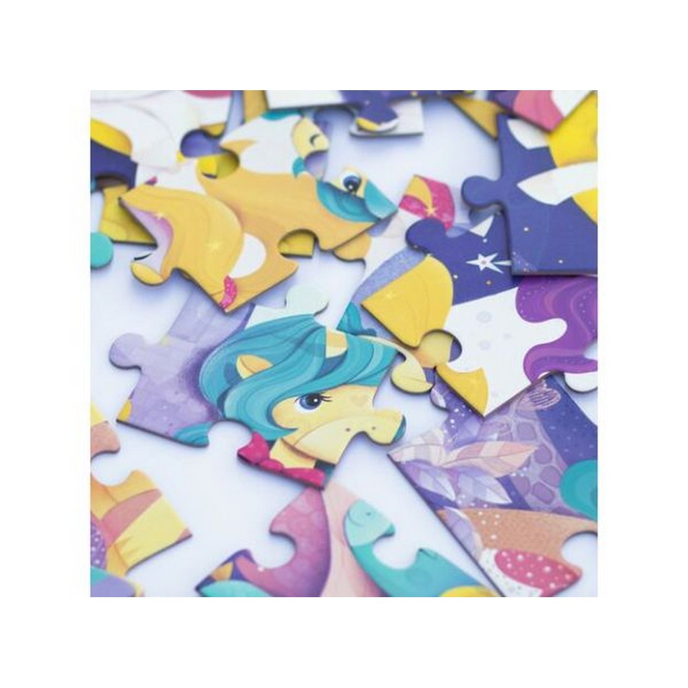 Hosszú 40 darabos Puzzle Unikornisok