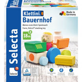 Játékfarm, tépőzáras fa építőkockák, Selecta