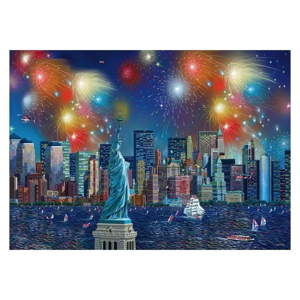 Puzzle Schmidt: Statue of Liberty with fireworks, 1000 darab