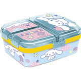 STOR Cinnamoroll mintás, több rekeszes uzsonnásdoboz zárható fedéllel, 18 × 15 × 6,5 cm