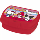 STOR Hello Kitty mintás, kompakt uzsonnásdoboz zárható fedéllel, 18 × 14 × 7 cm
