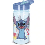 STOR Stitch mintás kulacs beépített szívószállal és felhajtható, szivárgásmentes ivócsőrrel, 475 ml