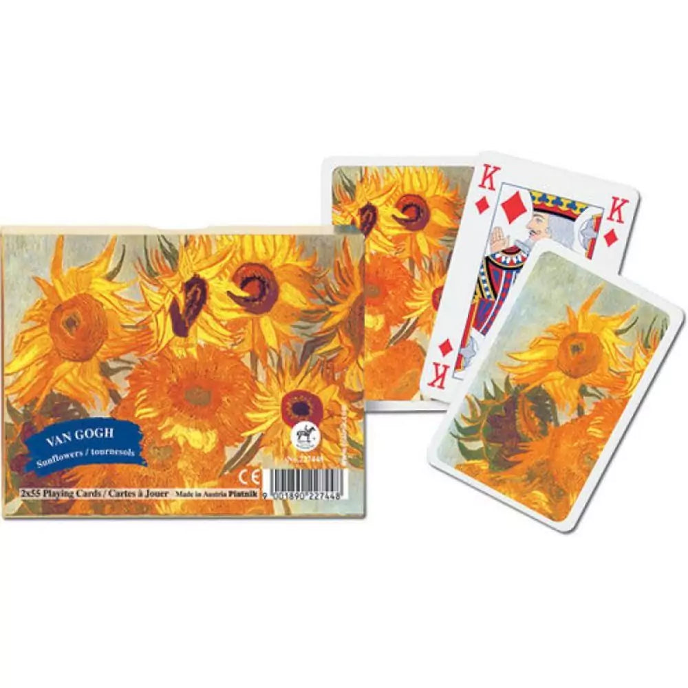 Francia kártya 2x55-ös készlet - Van Gogh: Sunflowers kartya es kartya hatlap