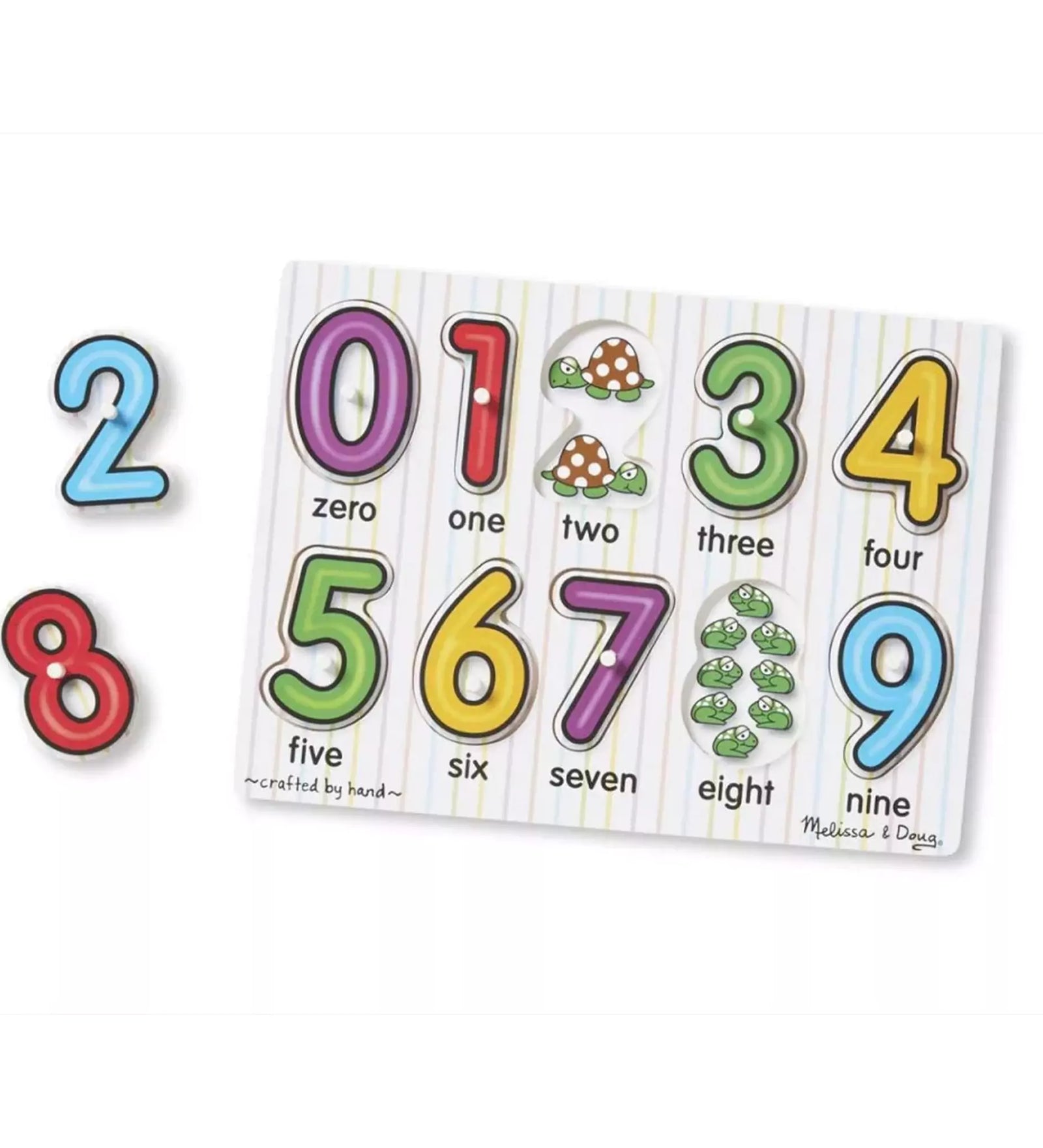 Számos Puzzle fogantyúval, Melissa & Doug – Oktató puzzle, amely segíti a számok és mennyiségek felismerését.