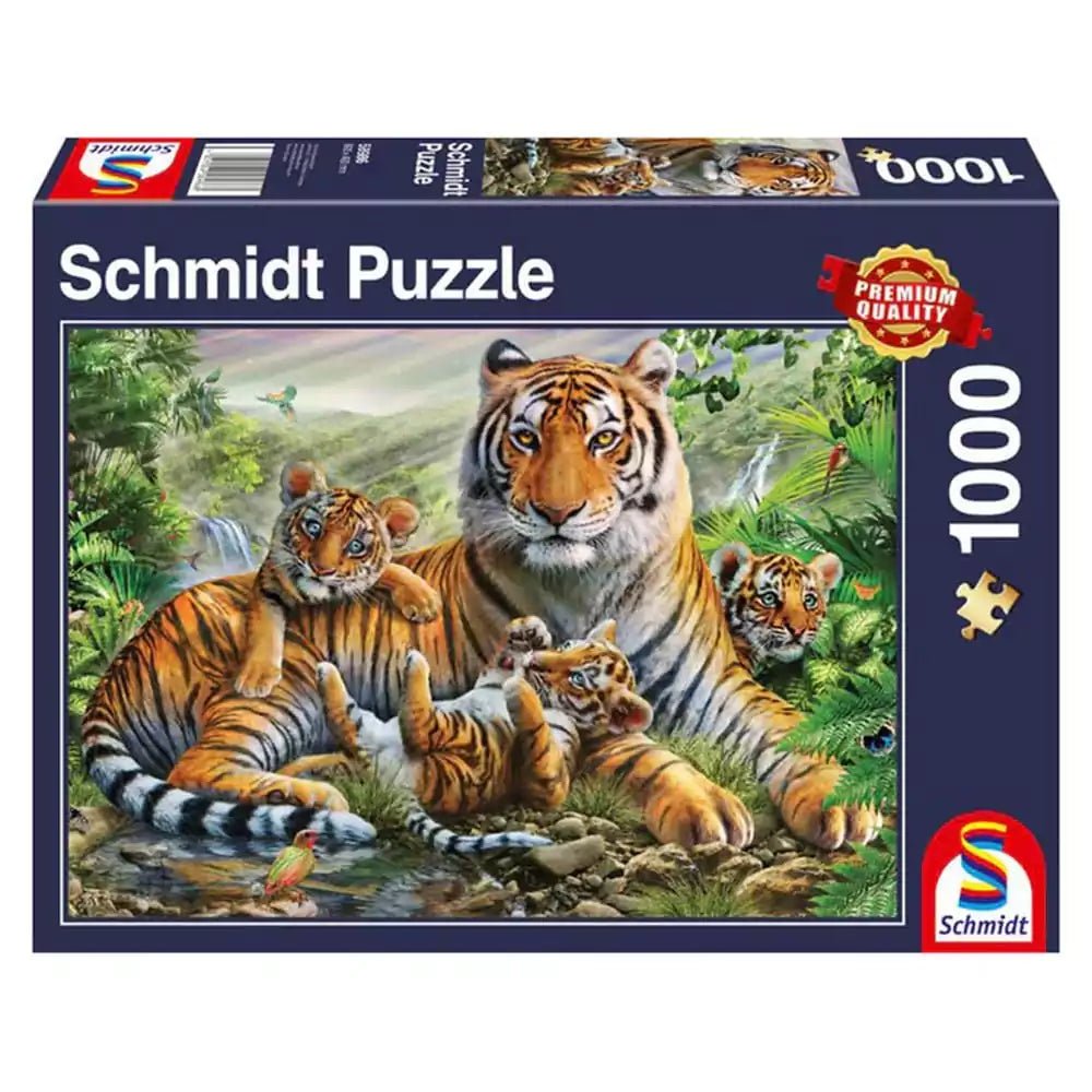 Puzzle Schmidt: Tigris és kölykei, 1000 darabos
