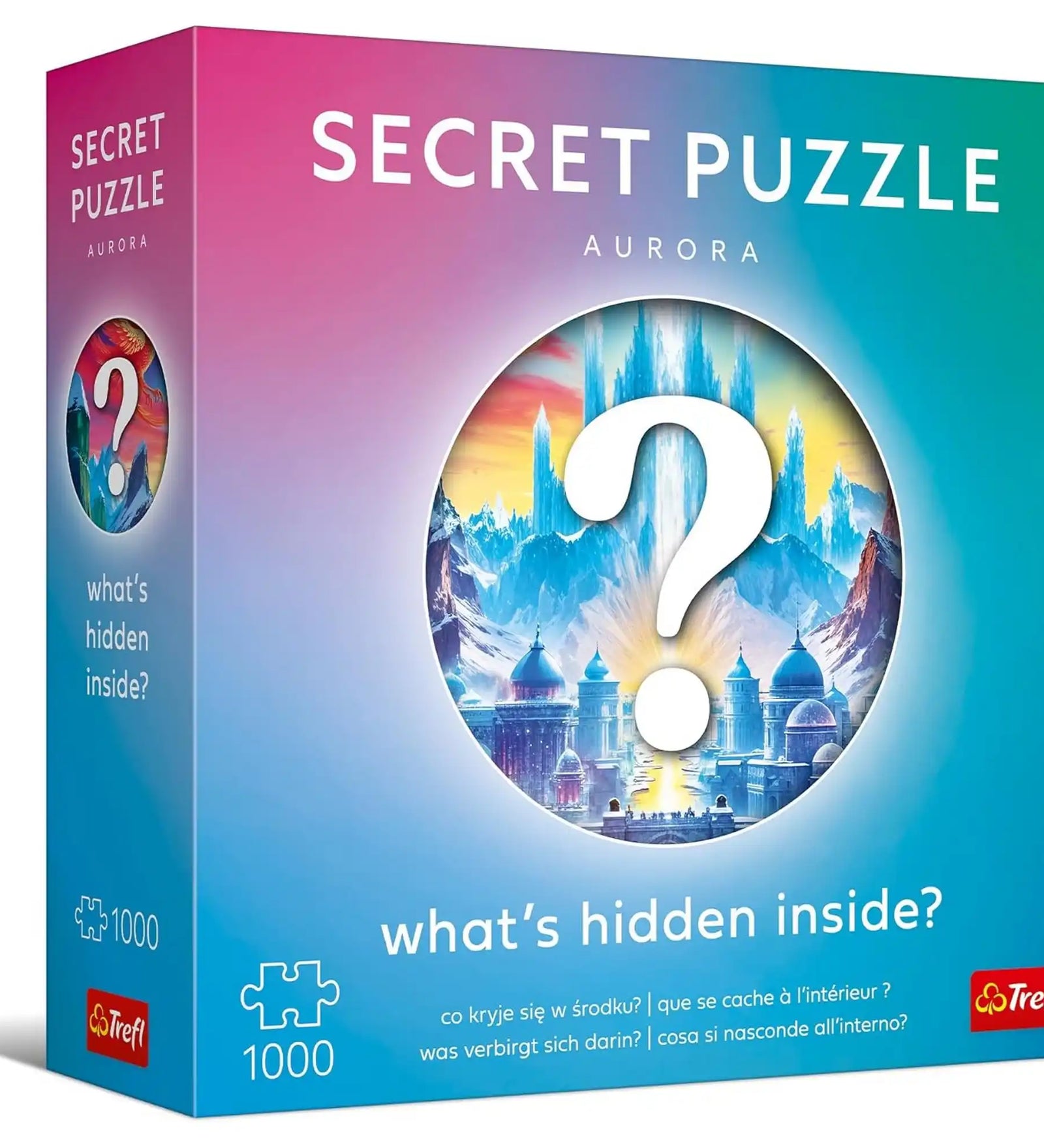 Trefl Secret Puzzle Aurora 1000 darabos puzzle doboza, titokzatos meglepetés képpel, prémium minőségű kirakó felnőtteknek és családoknak.