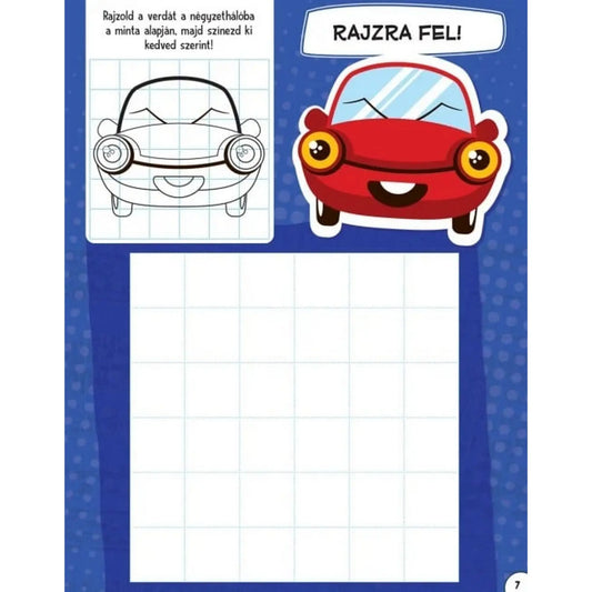 Vagány verdák foglalkoztató rajzolós feladata négyzethálós autómásolással.