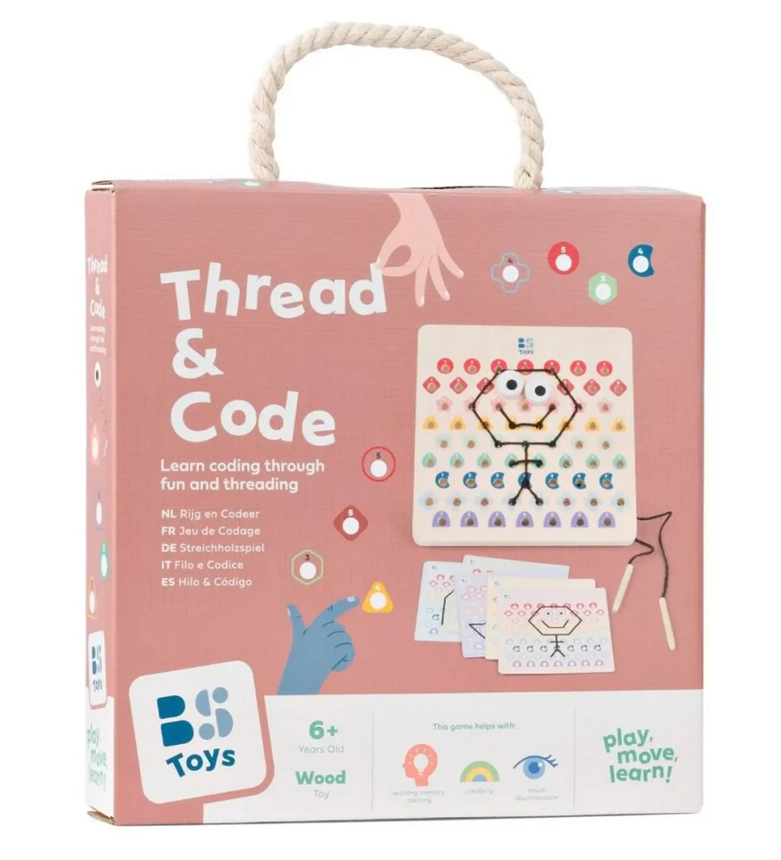 BS Toys Varrj kód szerint Montessori fűzőjáték doboza.