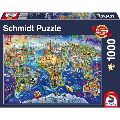 1000 darabos puzzle - Discover the World, Schmidt