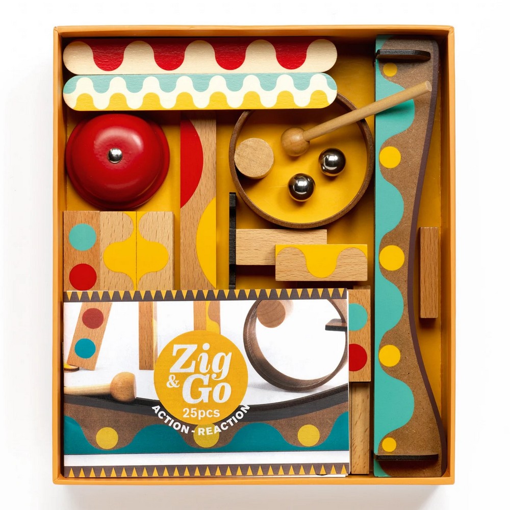 Djeco Zig & Go "Csengő", 25 darabos készlet - csomag tartalma eredeti dobozban