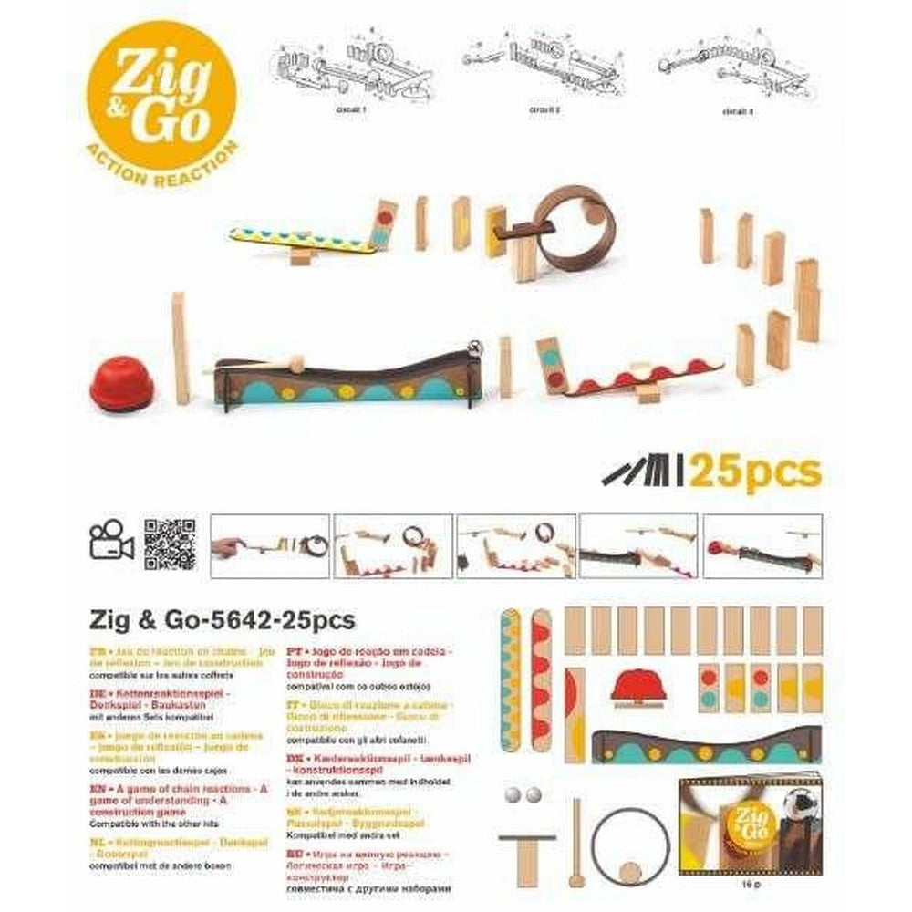 Djeco Zig & Go "Csengő", 25 darabos készlet - csomag tartalma bemutato