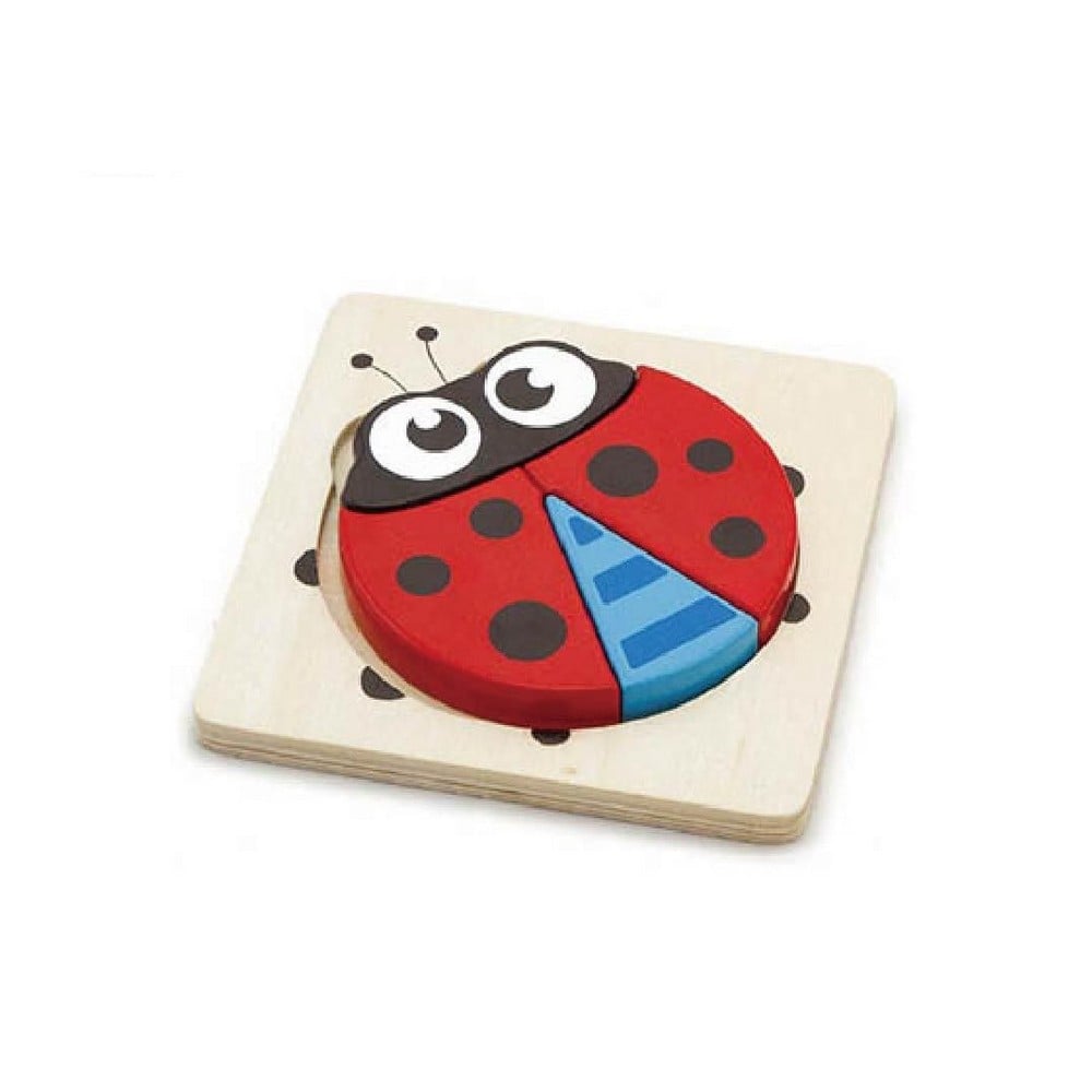 Magasított 4 darabos puzzle - katica