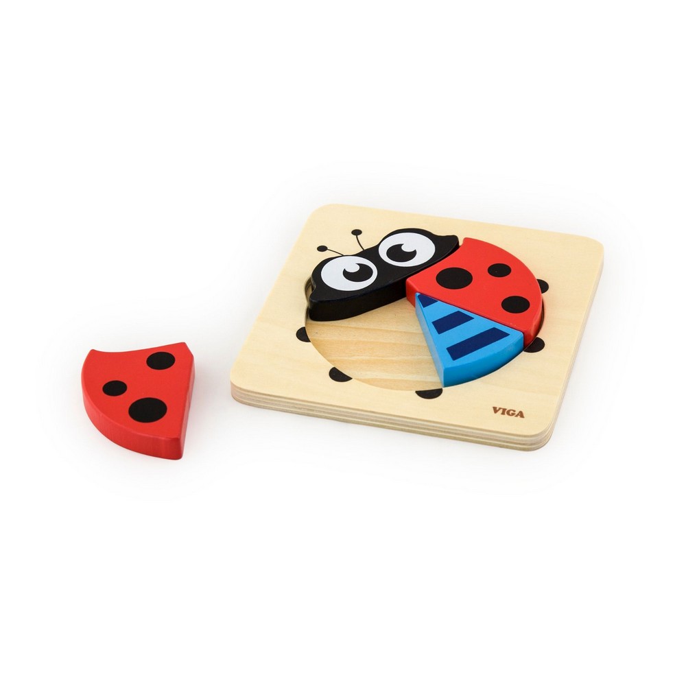 Magasított 4 darabos puzzle - katica
