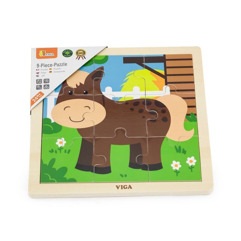 9 darabos fa puzzle, ló, Viga