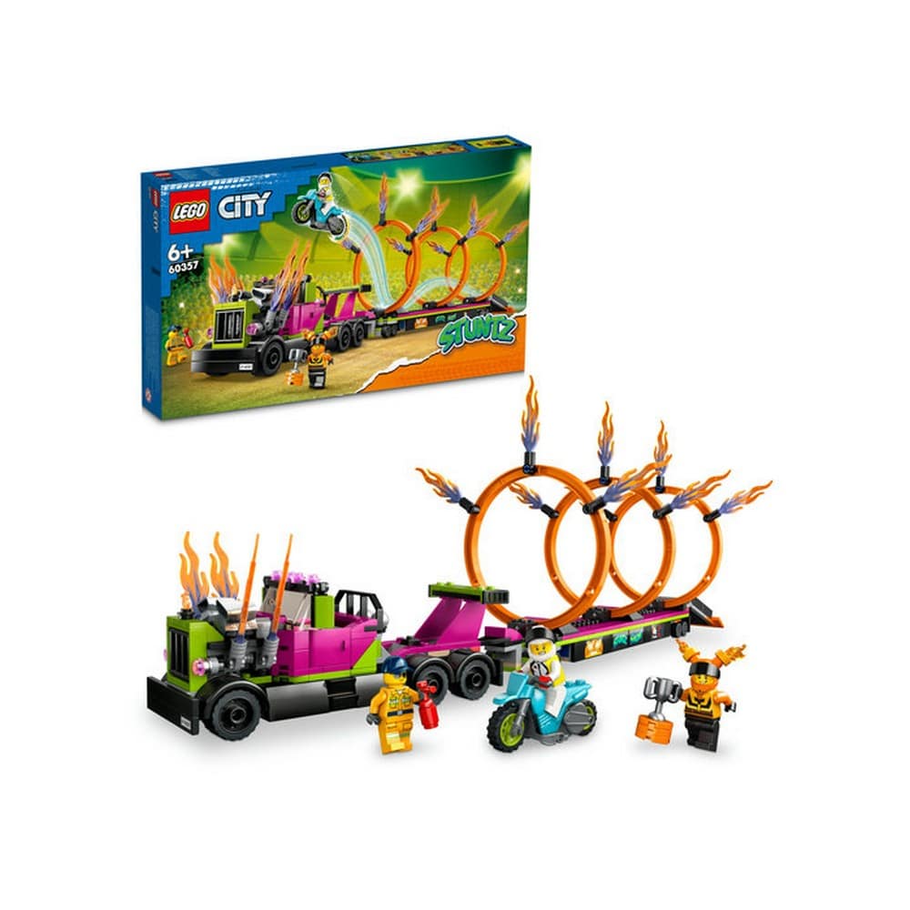 LEGO City Kaszkadőr járgány és tűzgyűrű kihívás 60357 479 darabos