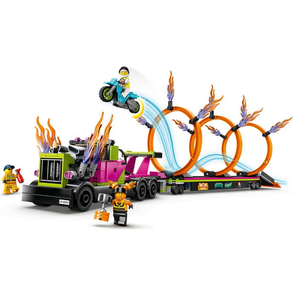 LEGO City Kaszkadőr járgány és tűzgyűrű kihívás 60357 479 darabos