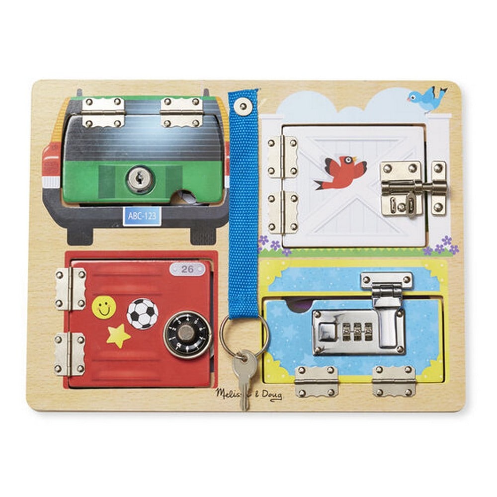 Melissa & Doug Fa készségfejlesztő játék, Lakatok és zárak