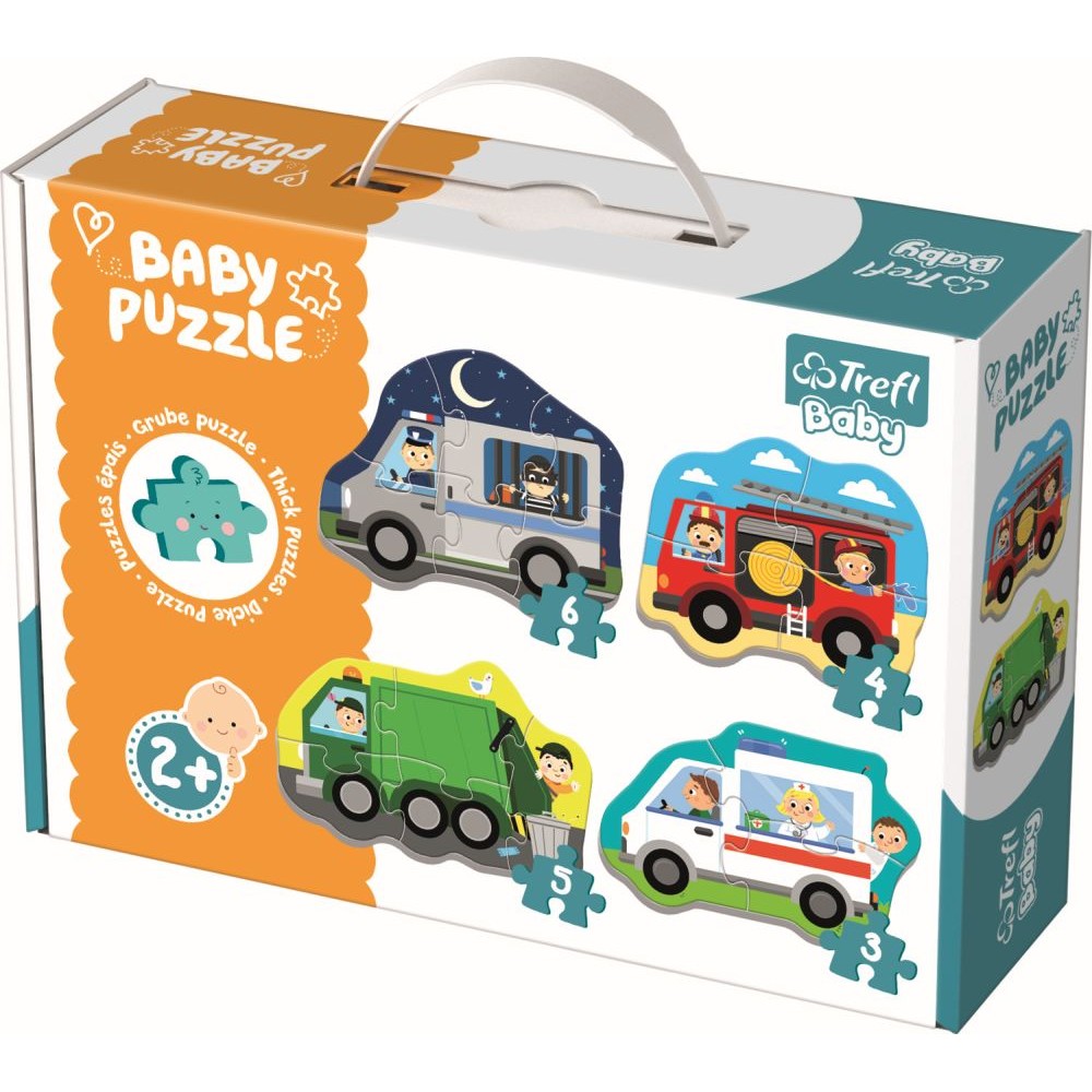 Trefl Baby 18 darabos Puzzle 4 IN 1 járművek és foglalkozások