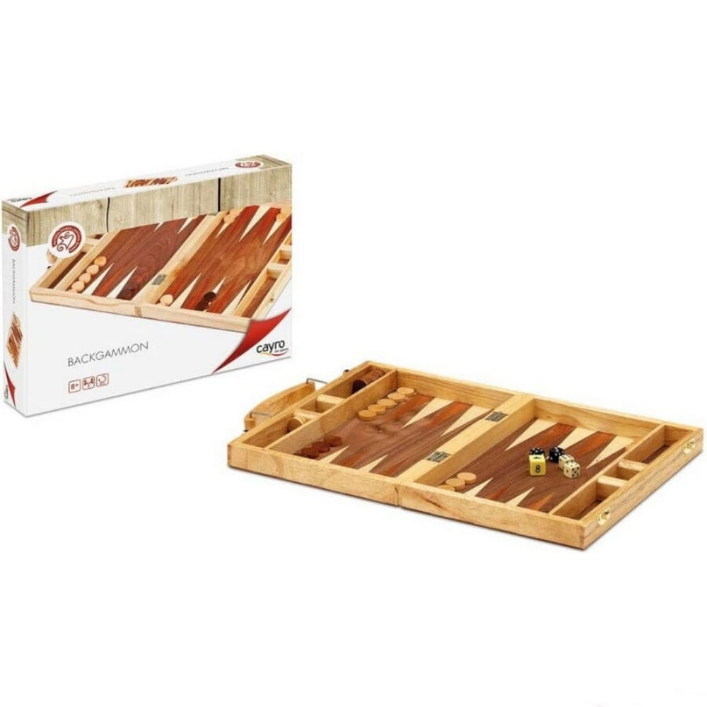 Backgammon fadobozban angol nyelvű társasjáték