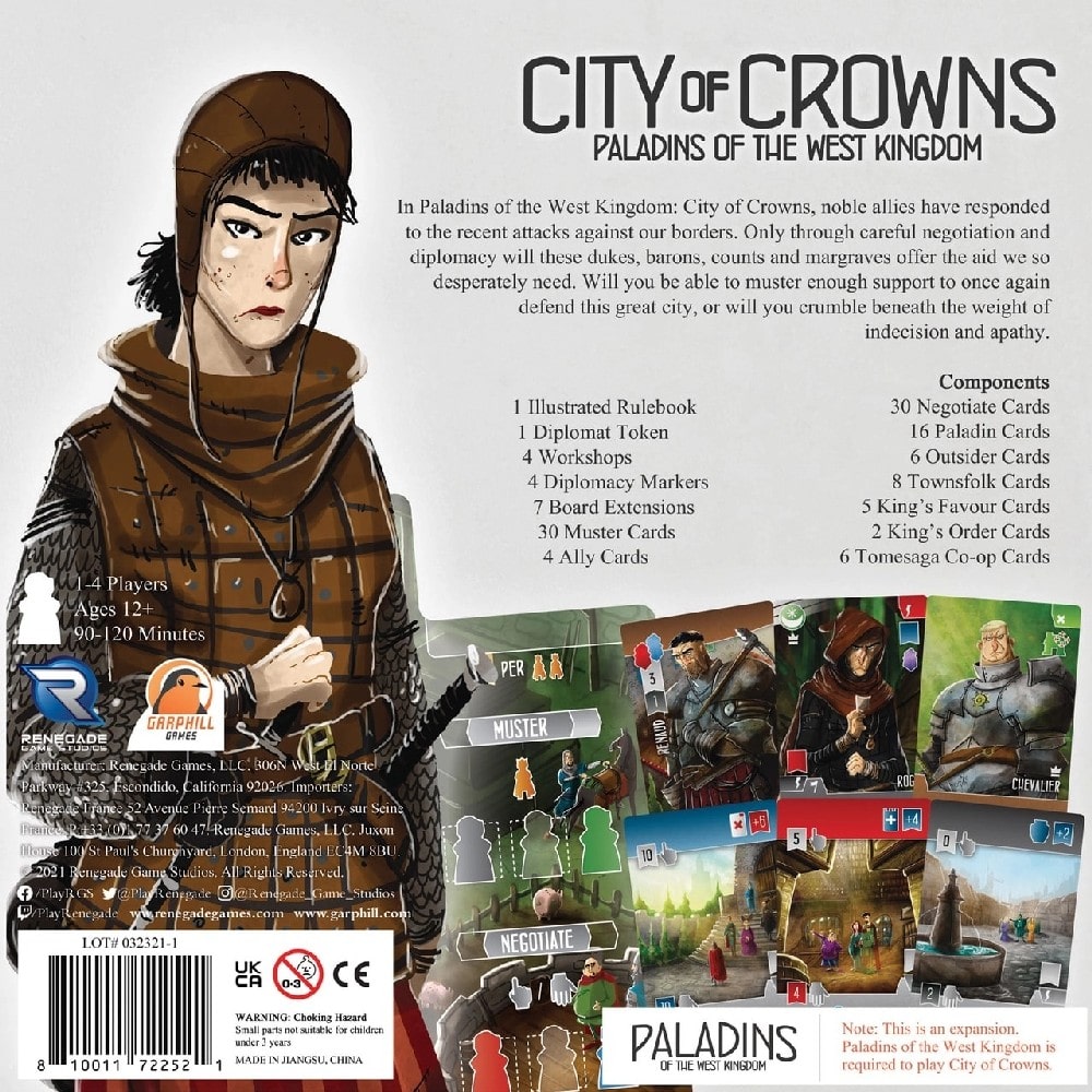 Paladins of the West Kingdom: City of Crowns -Angol nyelvű kiegészítő