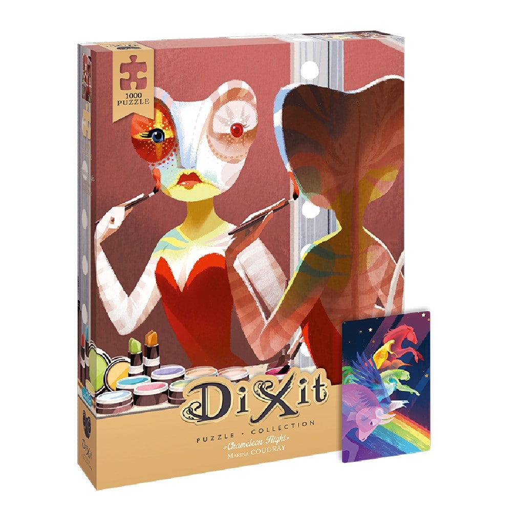 Dixit puzzle 1000 darabos, Két szín között (Chameleon Night 14)