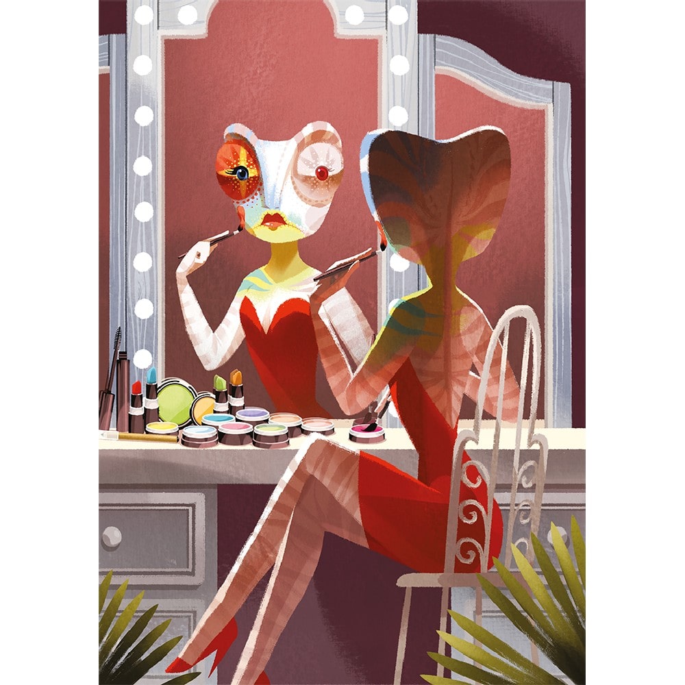 Dixit puzzle 1000 darabos, Két szín között (Chameleon Night 14)