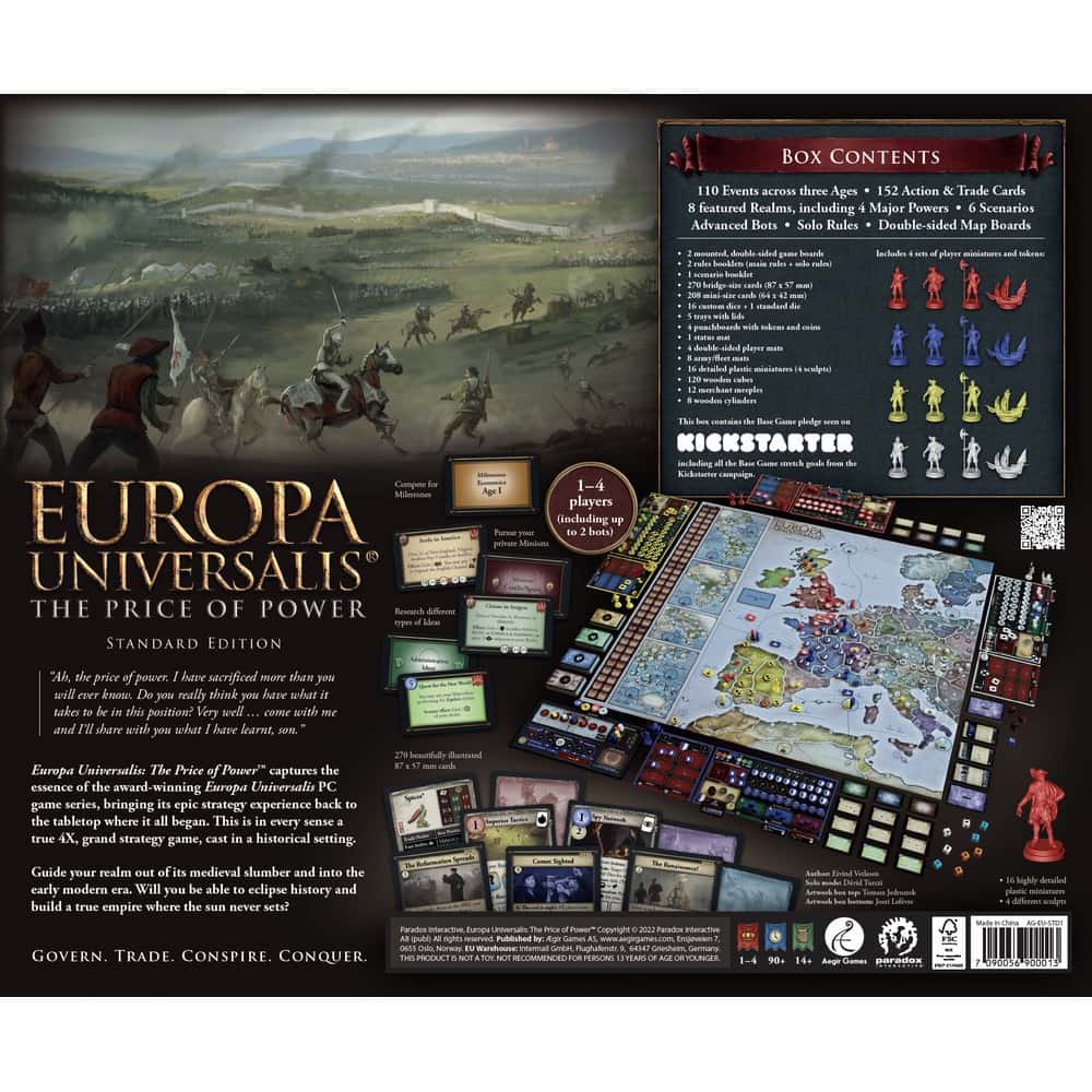 Europa Universalis: The Price of Power Standard Edition angol nyelvű társasjáték