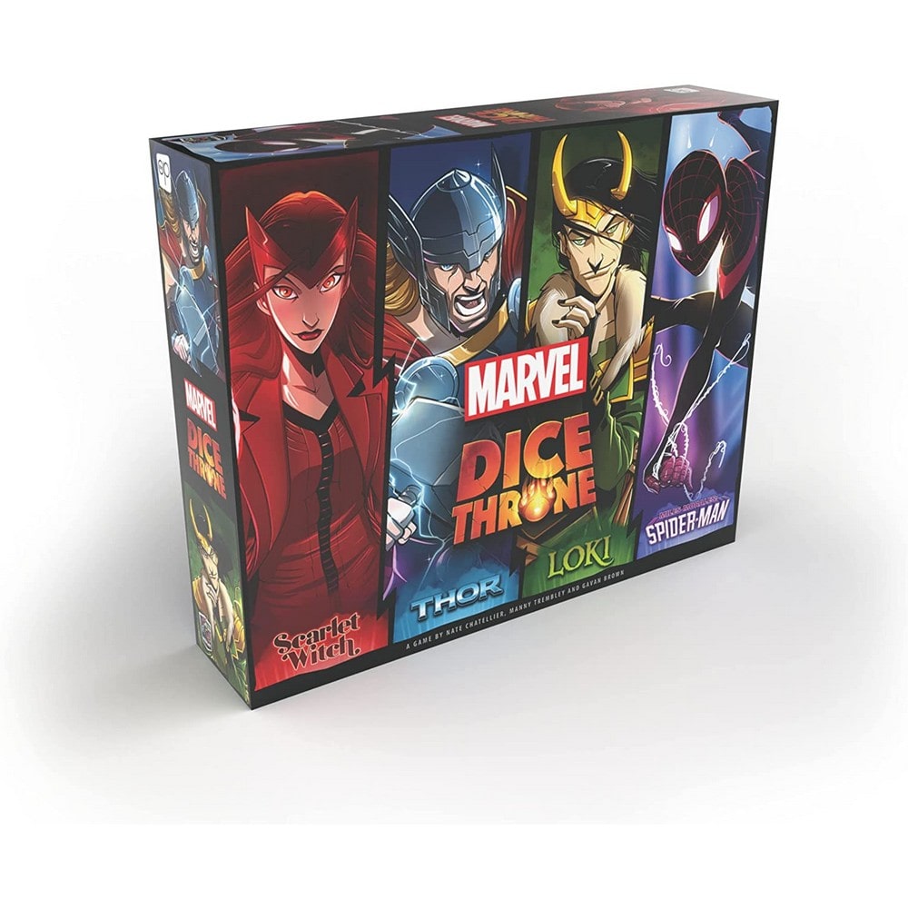 Marvel Dice Throne: Skarlát Boszorkány v. Thor v. Loki v. Pókember angol nyelvű társasjáték