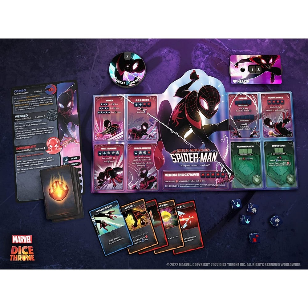 Marvel Dice Throne: Skarlát Boszorkány v. Thor v. Loki v. Pókember angol nyelvű társasjáték
