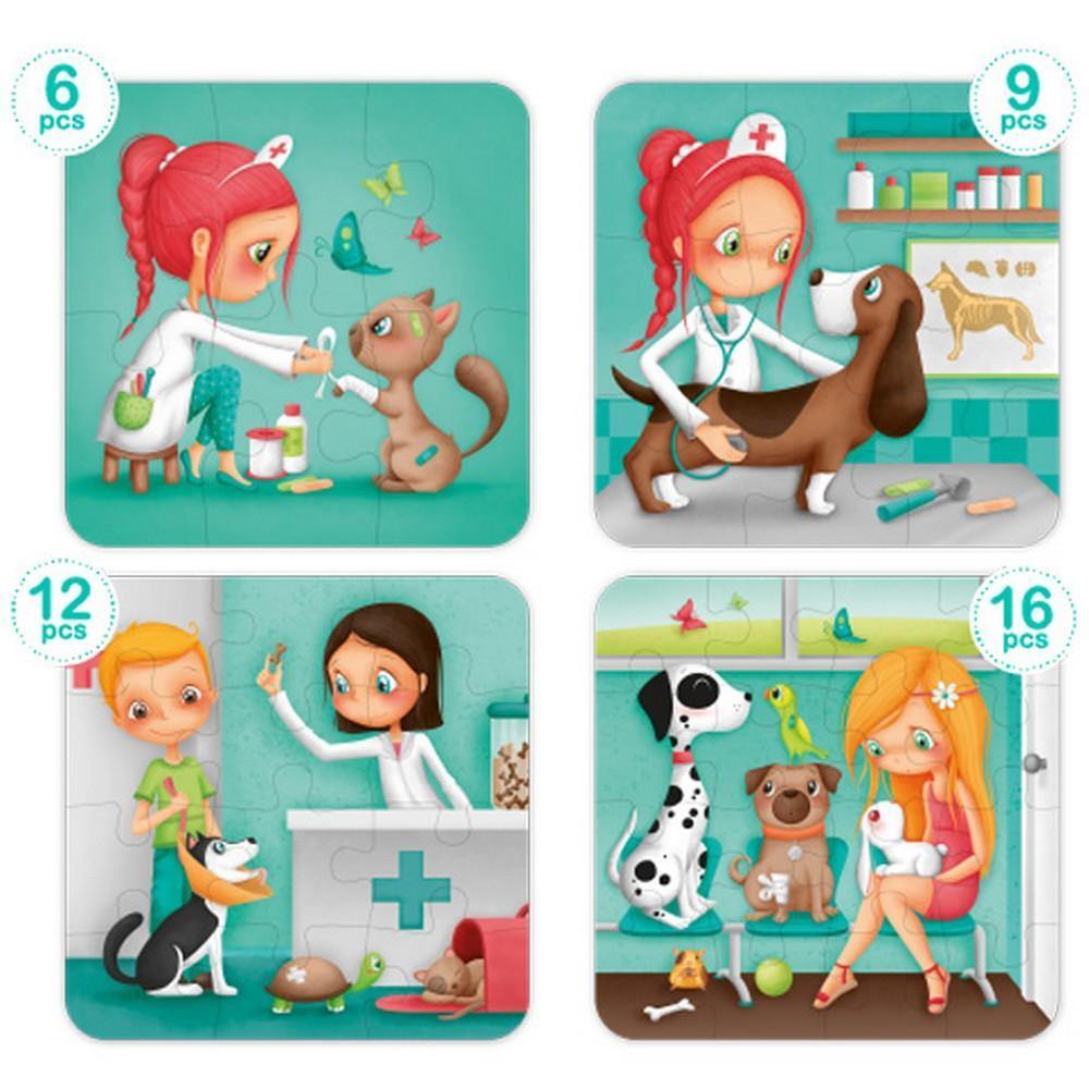 4 az 1-ben puzzle - Az állatorvos-Eureka KIDS-7-Játszma.ro - A maradandó élmények boltja
